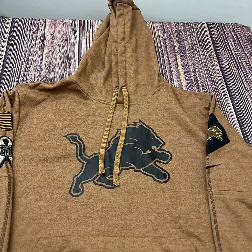 Detroit Lions NFL On Field Hoodie Nike Salute Military Style Mens Size XL